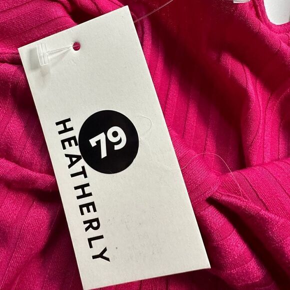 NWT Heatherly Women’s Pink Long Sleeve Peek a Boo Ribbed Bodysuit - Size L - Picture 7 of 7